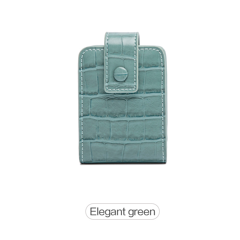 Mini Lipstick Bag with Mirror Crocodile Embossed Cosmetic Case