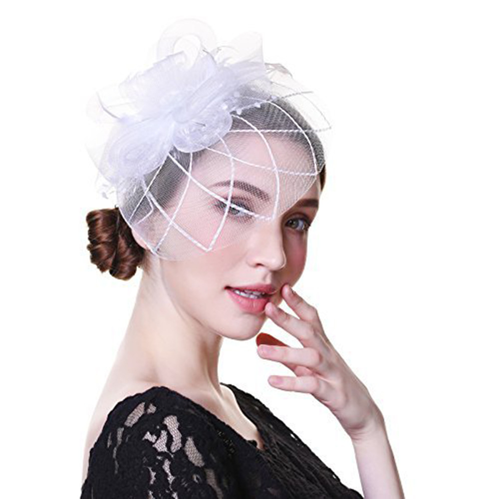 fascinator hat mesh flower headwear tea party hats for woman mesh derby church cap