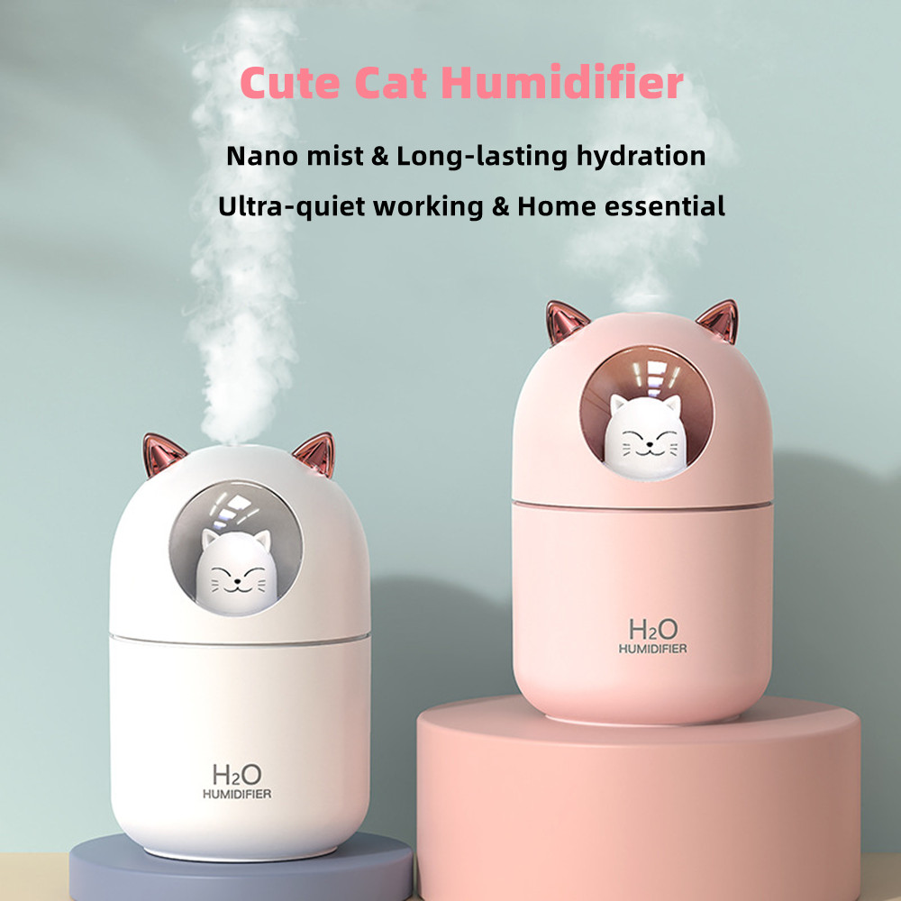1pc 300ml colorful night light mini humidifier with 2 spray modes for room and office desk cool and soothing mist for comfortable sleep and relaxation details 1