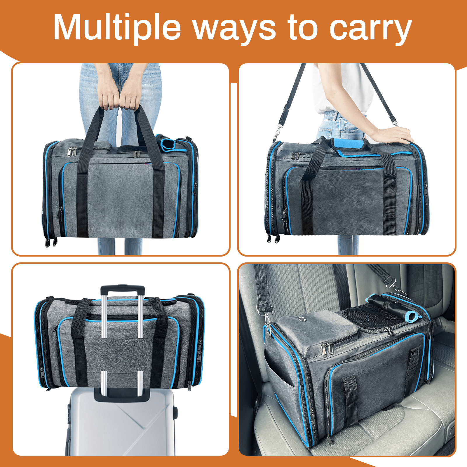 Expandable Pet Carrier Airline Travel Approved Cats Puppies Temu