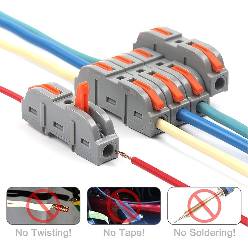 Connecteur de fil rapide 5PCS, mini connecteur de câble électrique  universel rapide, connecteur de pince de fil, connecteur de levier de  ressort de