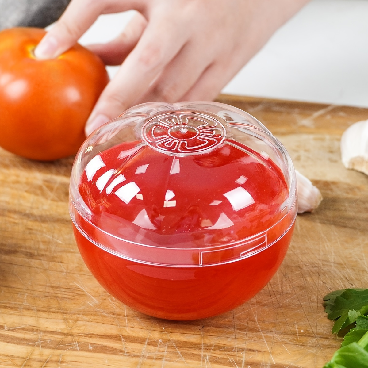 1pc Onion Plastic Storage Box, Onion Shaped Food Saver Storage Container,  450ml/15.8oz