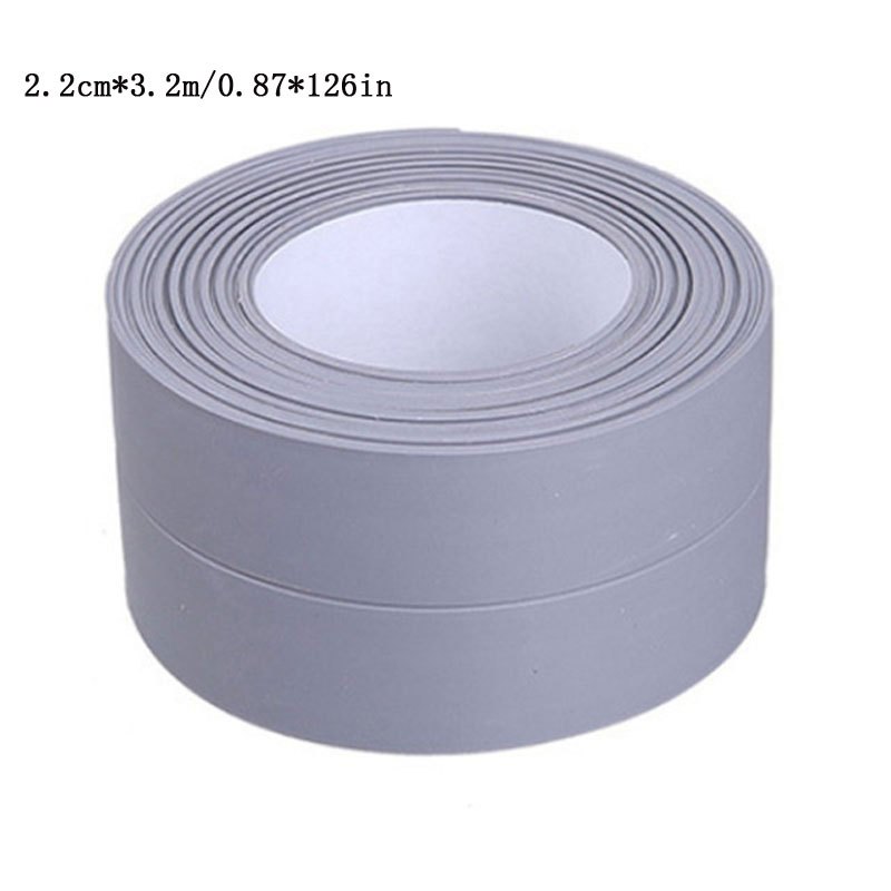 Self-adhesive Caulk Strip Moisture-proof Anti-mold Waterproof Caulking Tape for Kitchen Countertop B Grey