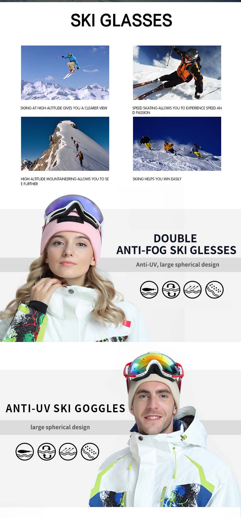 Anti-fog Gafas Esquí, Gafas Sol Aire Libre, Gafas Snowboard Hombres  Mujeres, Equipo Esquí - Deporte Aire Libre - Temu