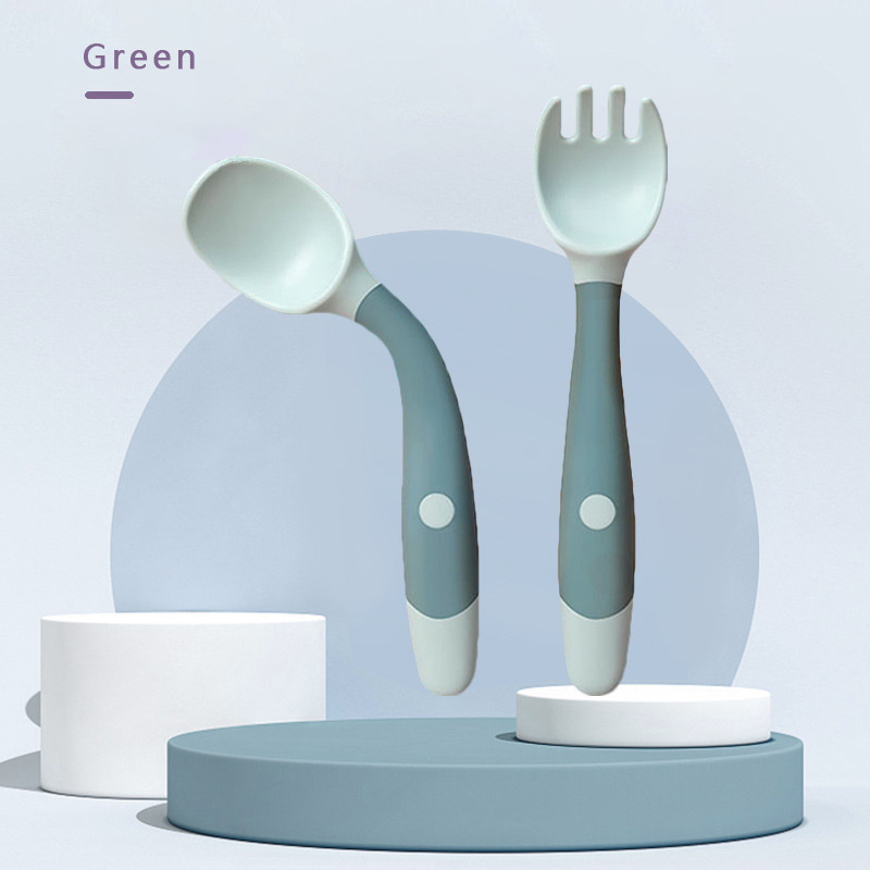 Twisted Head Baby Spoon Set - Looped Handle Spoon Fork Duo – TheToddly