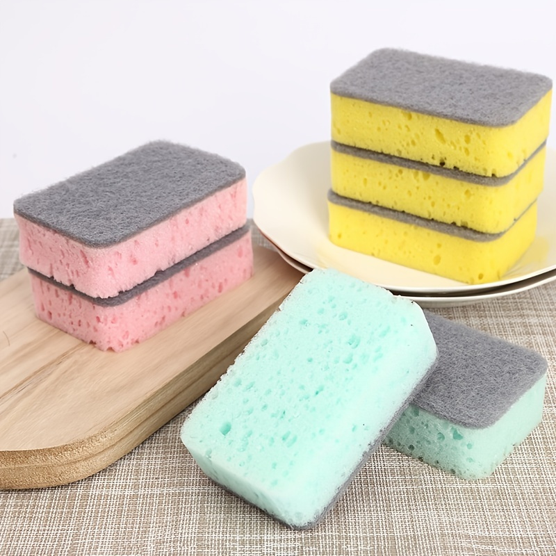 

5pcs/pack Washing Dish Sponge, Thicken Scouring Pad, Sponge Cloth, Fruit Shape Rags, Magic Scouring Sponges, Kitchen Cleaning Dishcloths Sponge, Yellow, Green, Pink