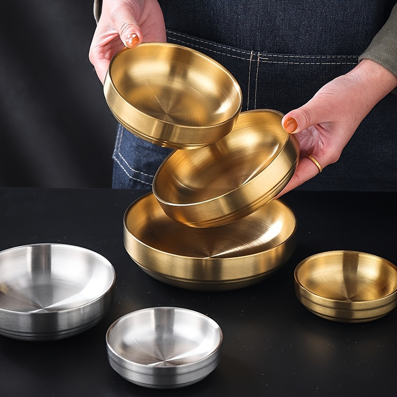 1pc Small 304 Stainless Steel Insulated Bowl For Soup, Rice, Etc.