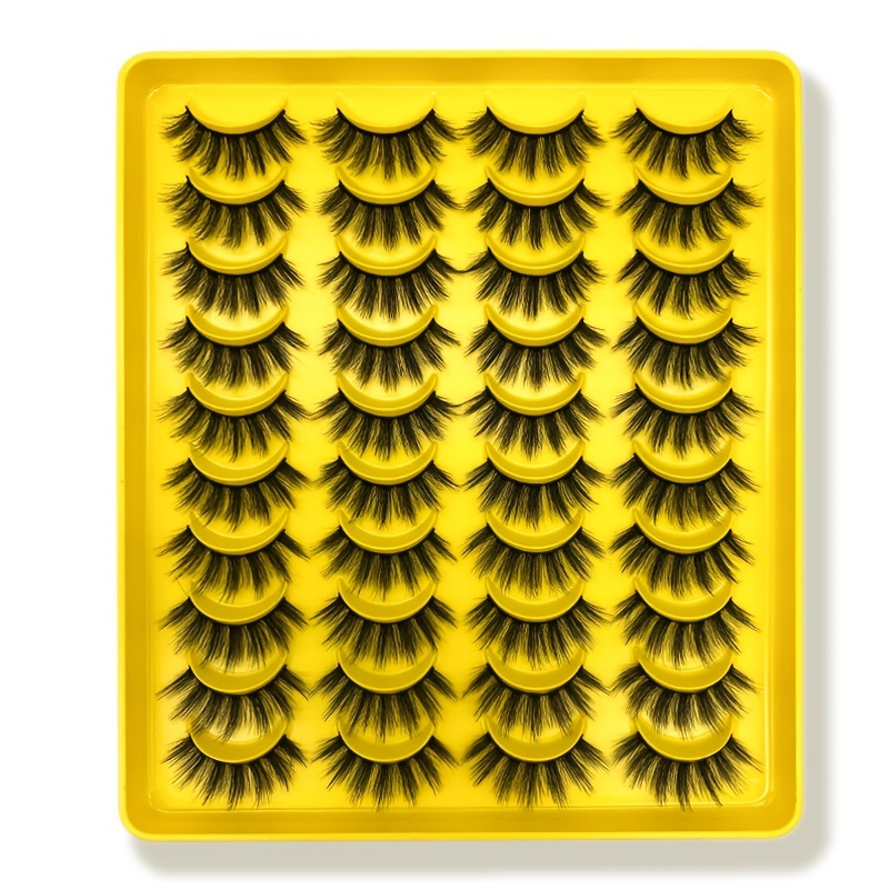 

20 Pairs Fluffy Mink Curlers - Natural False Eyelashes For Long, Thick, Wispy Lashes