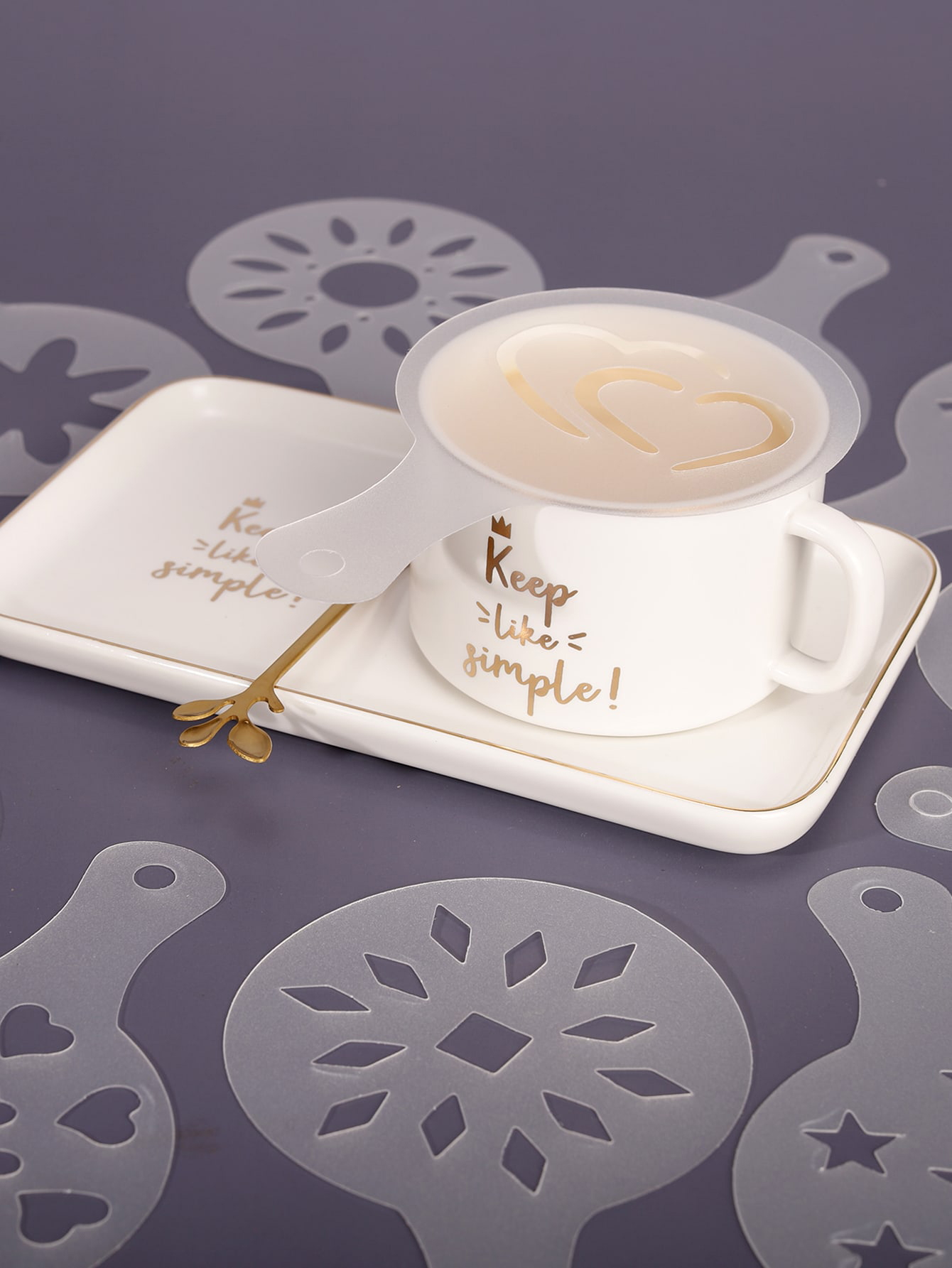 12 peças do molde latte café cappuccino ferramenta de decoração de