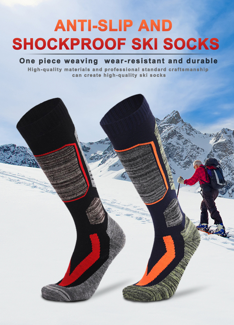 Calcetines térmicos de esquí para hombre y mujer (2 pares), calcetines de  esquí de fondo, calcetines de snowboard para esquí al aire libre
