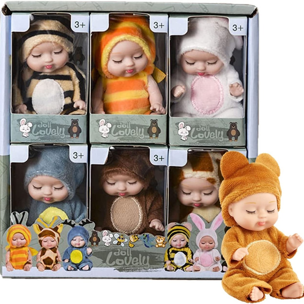 Mini poupée bébé Reborn de 4 pouces poupée réaliste en PVC - Temu France