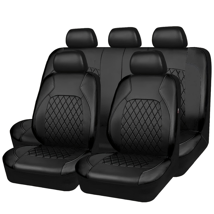 All Season Pu Leather Universal Car Seat Cover Set Full - Temu