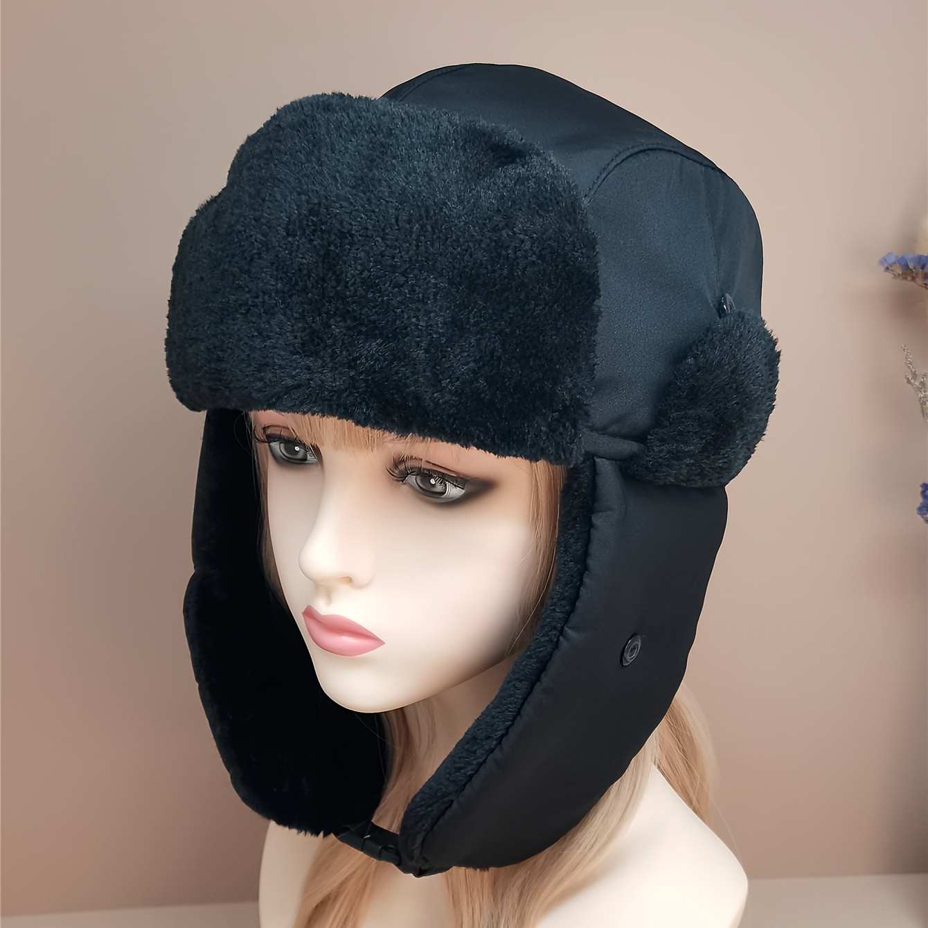 Winter Faux Fur Ski Cap Warm Bomber Hats Ushanka Russian Earflap Bonnet  Trapper Hat GREEN