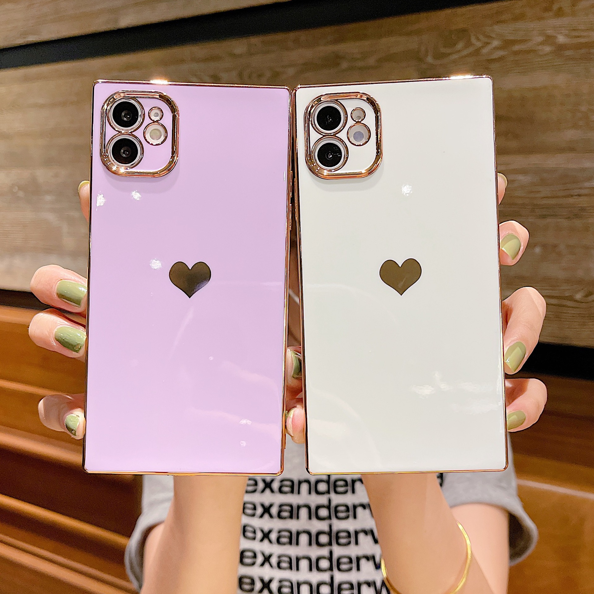 Luxus Bling Golden Square Case For iPhone 13 12 11 Pro MAX XS MAX