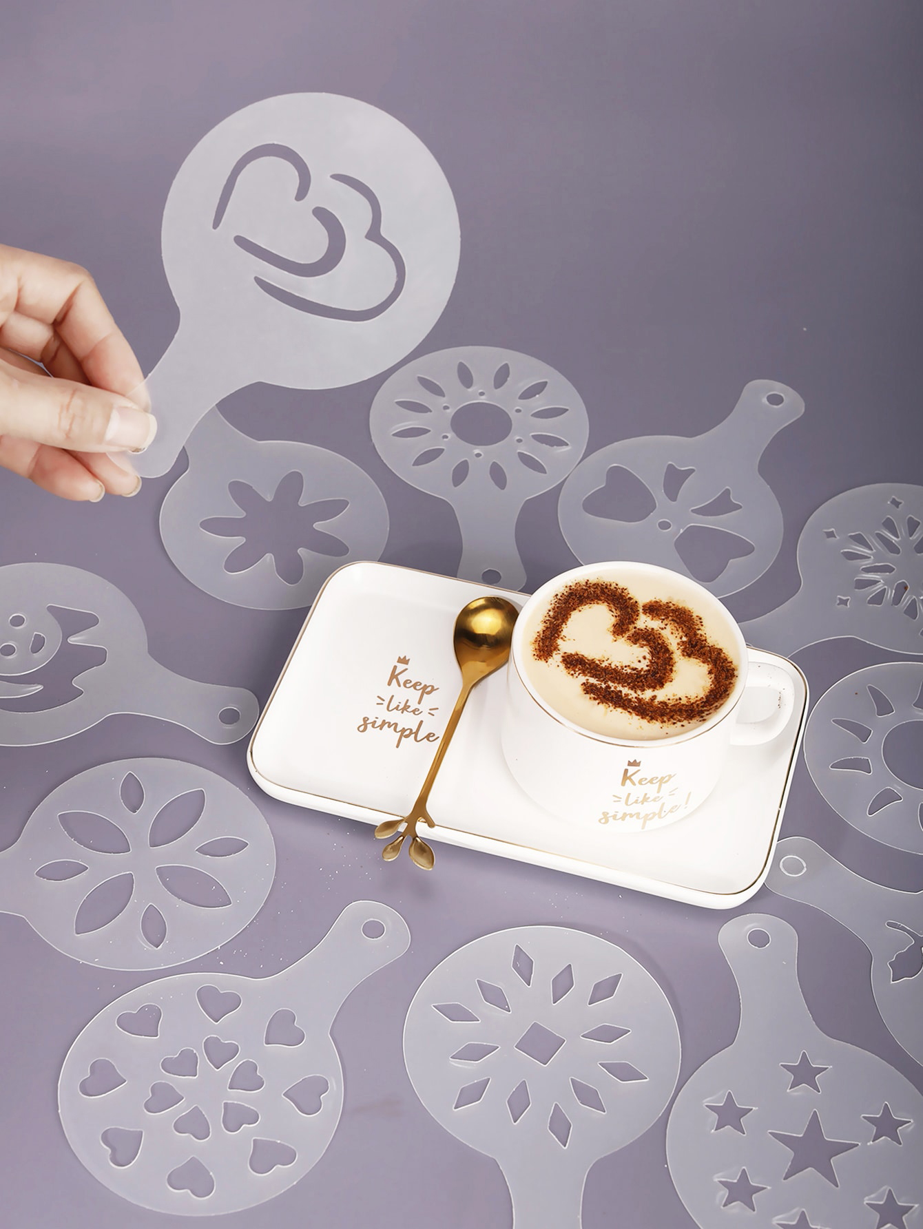 Plastic Coffee Stencils Latte Cappuccino Arts Coffee Garland - Temu