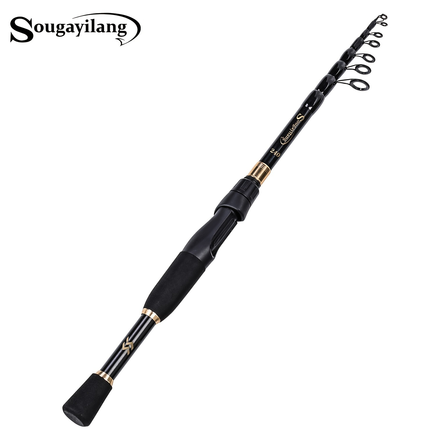 Sougayilang 2 Sections Fishing Rod Durable Carbon Rod - Temu