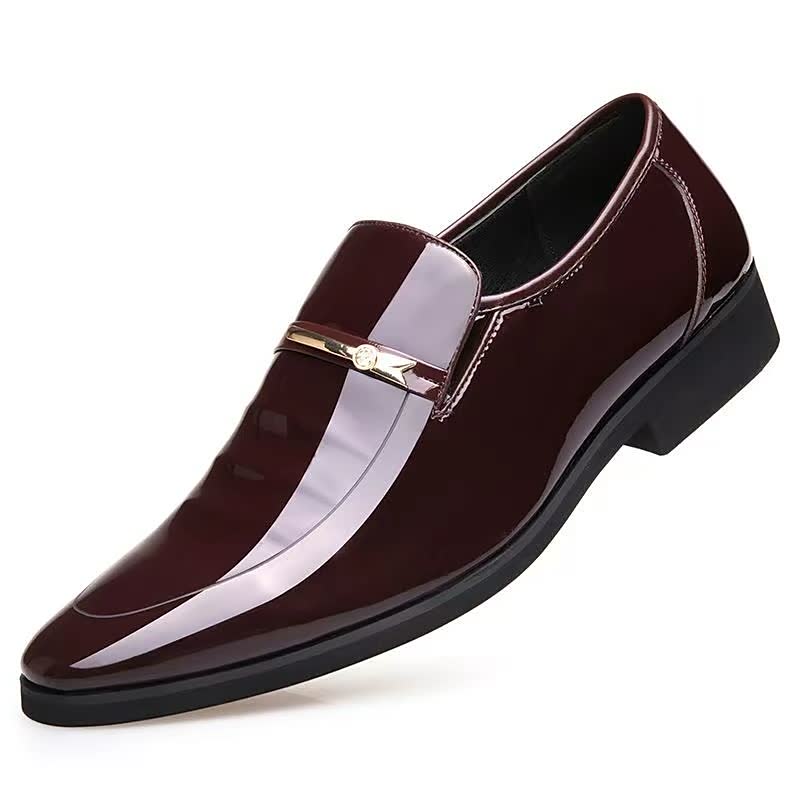 Mens Fashion Patent Leather Non Slip Comfortable Classic Dress Shoes Valentine Day Gift Temu Temu