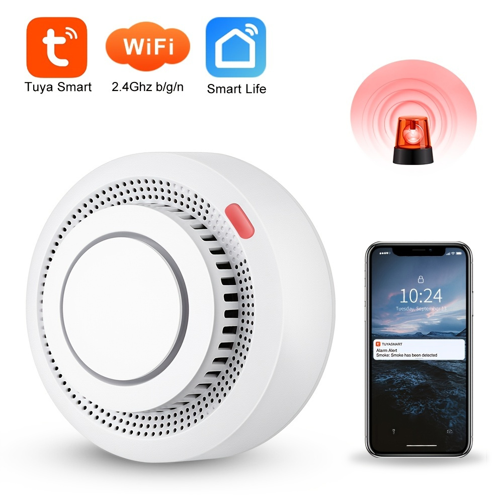 Tuya Zigbee / Wifi Détecteur de fumée Protection de sécurité Détecteur de  fumée Protection incendie pour système de sécurité à domicile via  l'application Smart Life