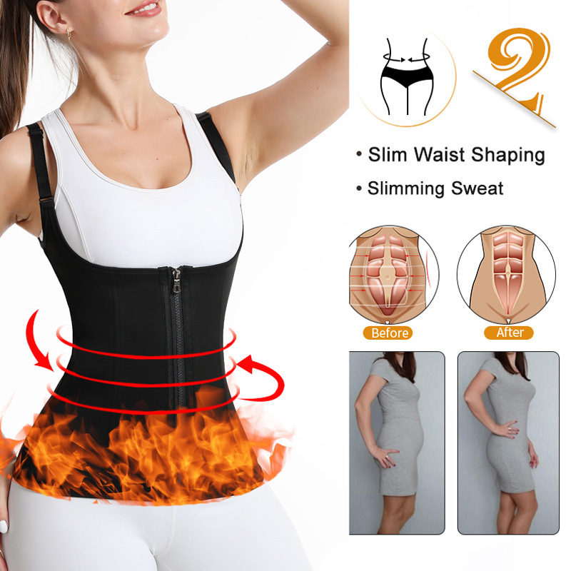 Waist Trimmer For Women, Waist Trainer Sauna Slimming Belt, Sauna Sweat  Weight Loss Wicking Tank Top With Side Zipper