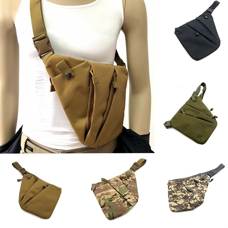 Men's Nylon Shoulder Bag Multifunctional Concealed Tactical Storage Bag ...