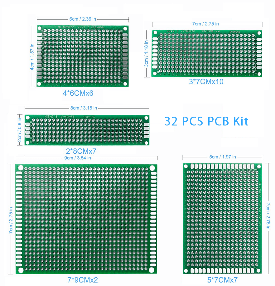 Double Sided Pcb Board Prototype Kit Soldering 5 Sizes - Temu