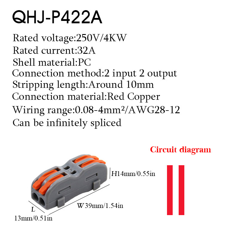 spl2 connecteur de fil electrique wago 4broches