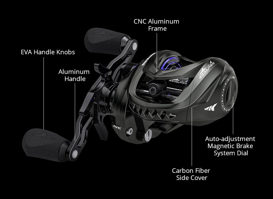 Megajaws Elite Long Cast Baitcasting Reel 11+1 Ball - Temu