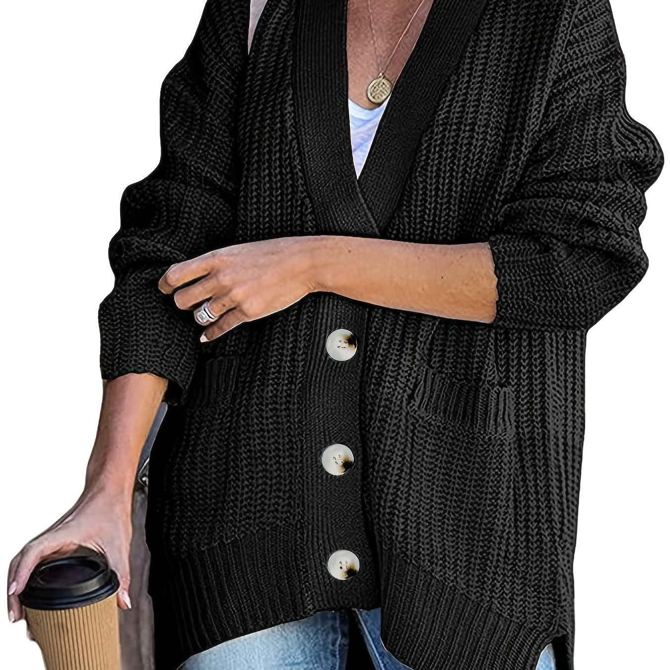 Premium V Neck Oversized Cardigan