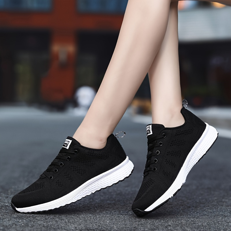 

Women's Knit Lightweight Mesh Sneakers, Breathable Mesh Lace-up Running Shoes, Women's Footwear