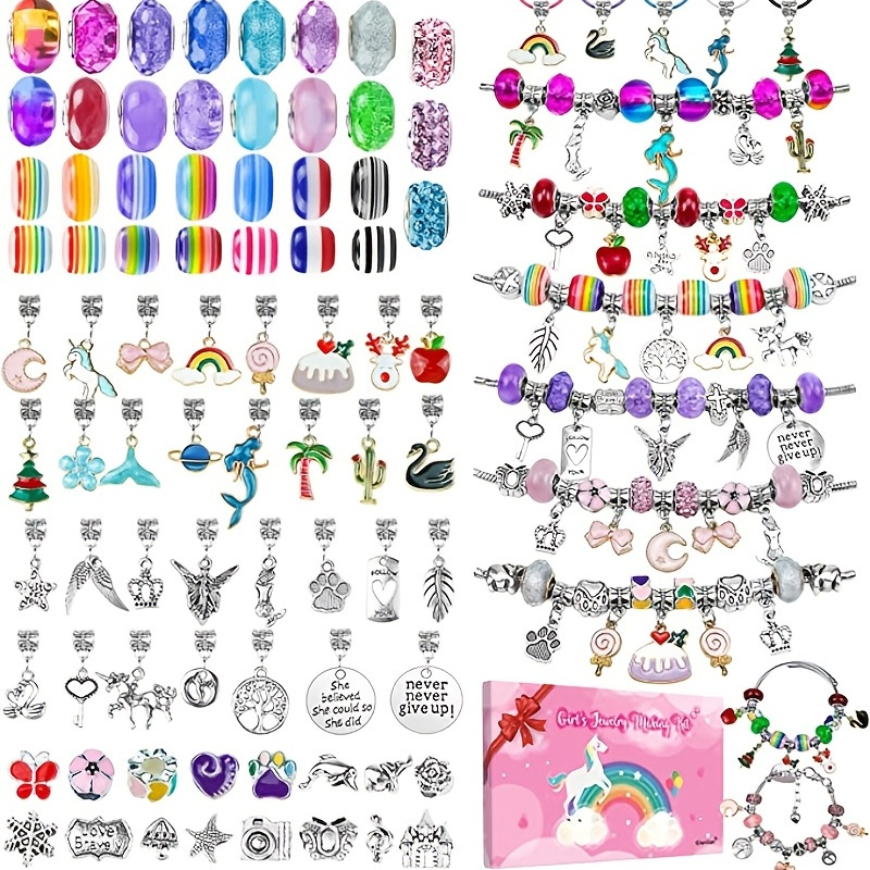 Charm Bracelet Making Kit Gionlion 150 Pcs Jewelry Making Supplies  Including European Beads Charm Pendants Snake Chains Unicorn Gifts Set for  Teen Girls Arts and Crafts for Kids Ages 5 6 7 8 9 10-12