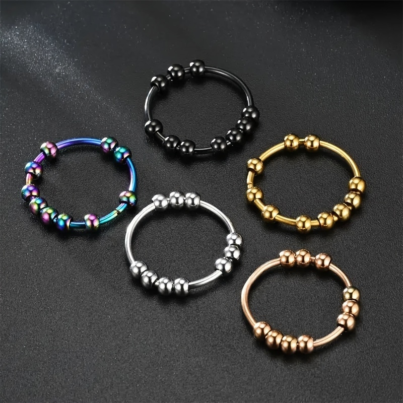 

1pc Ten Beads Rotating Couple Anxiety Ring