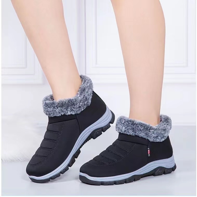 Plush Inner Snow Boots Round Toe Winter Thermal Ankle Boots - Temu