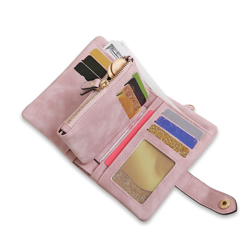 Floral Pattern Small Wallet, Cute Snap Button Faux Leather Wallet With Card  Slots & Id Window - Temu