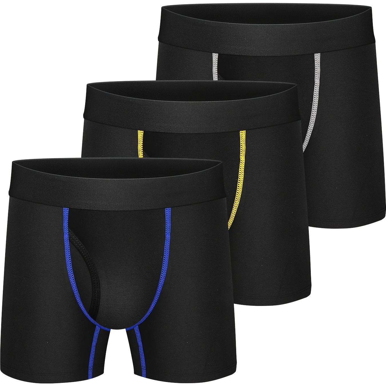 3pcs Boy's Cotton Boxer Briefs, Color Clash Breathable Underwear, Comfy  Kid's Underpants