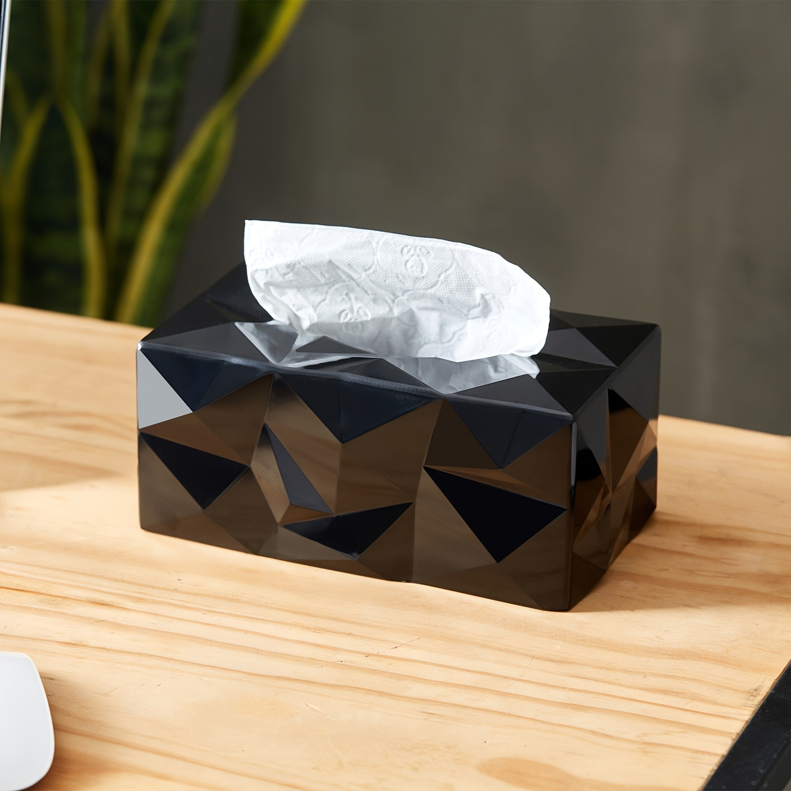 Boîte à mouchoirs rectangulaire noire design wipy essey