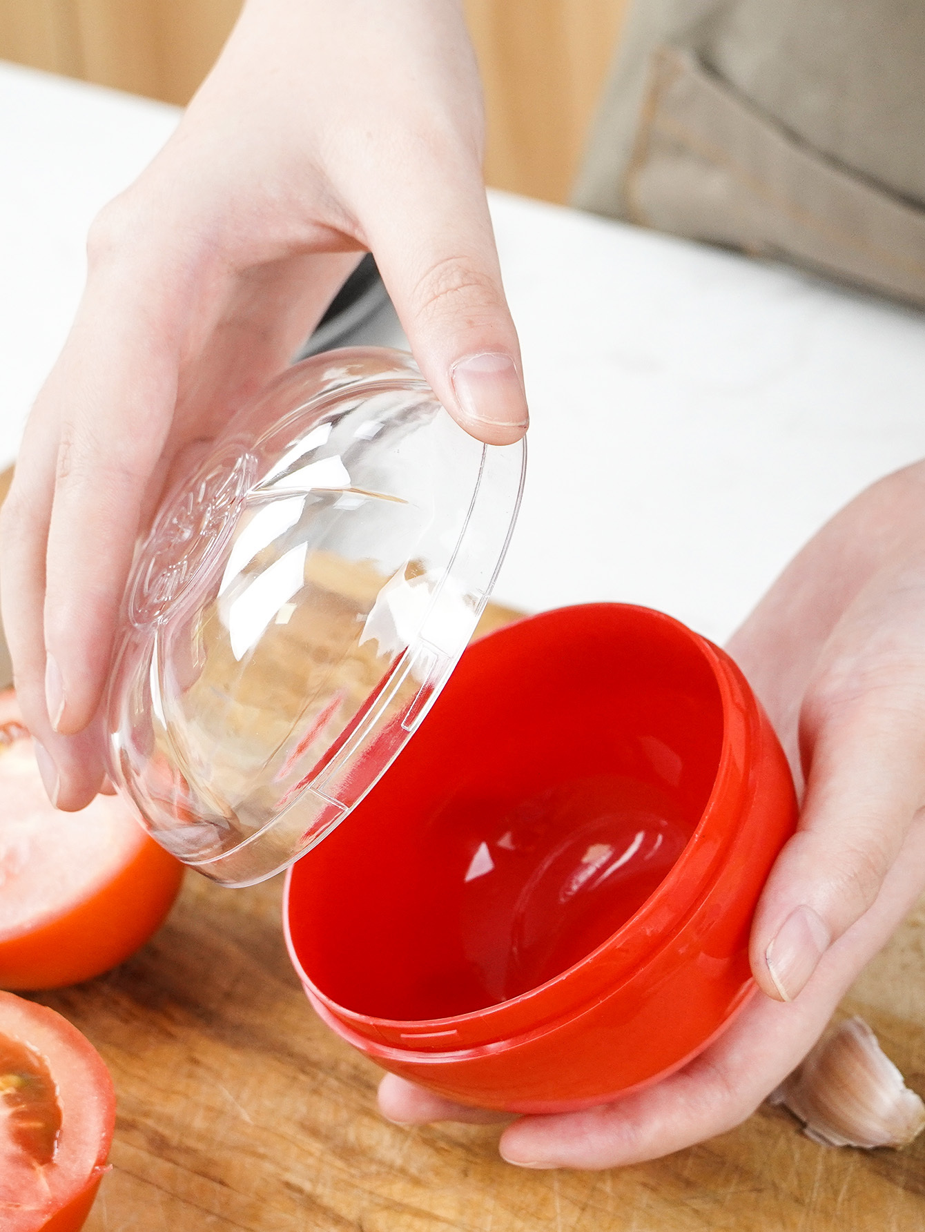 Tomato shaped Plastic Food Saver Transparent Lid Temu
