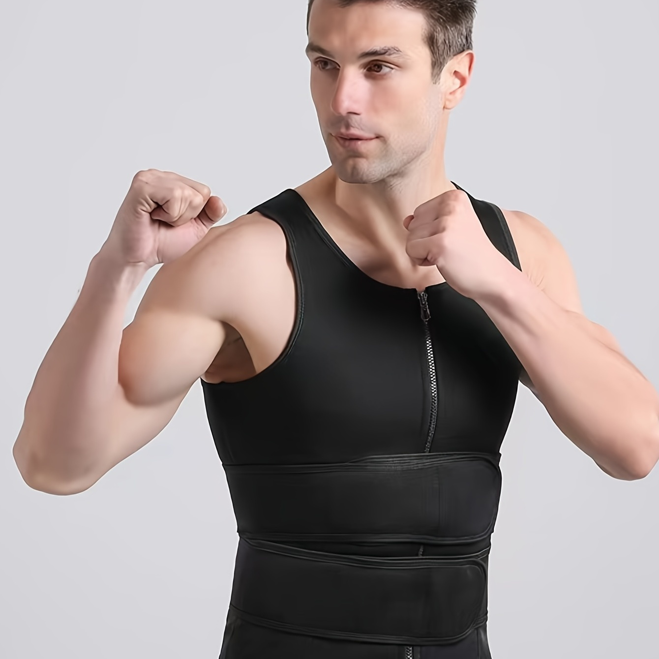 Men's Neoprene Sweat Sauna Vest Body Shaper Waist Trainer Slimming Shapewear  US