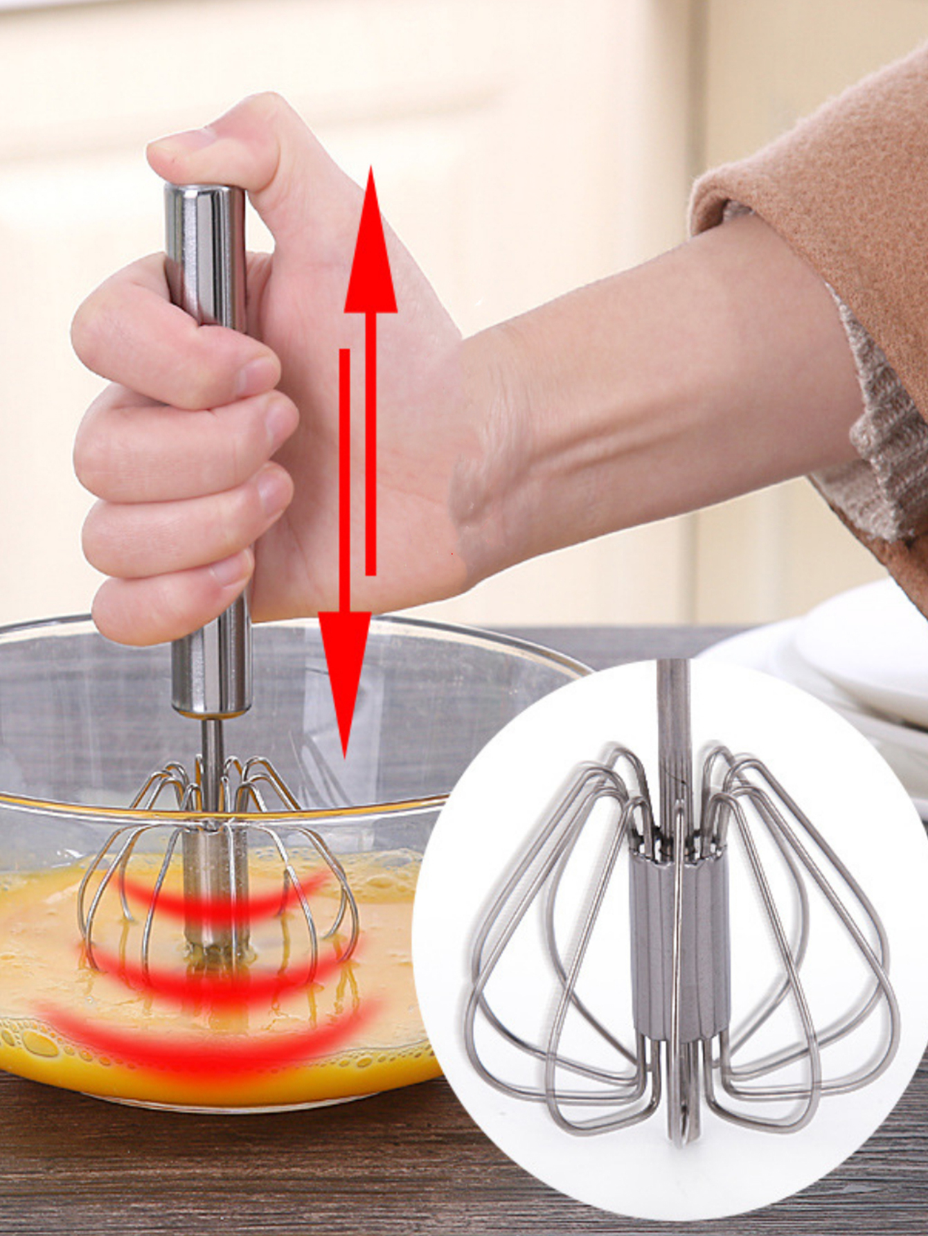 Semi-automatic Stainless Steel Drink Milk Frother Foamer Whisk Mixer Stirrer  Egg Beater Kitchen Tool – the best products in the Joom Geek online store