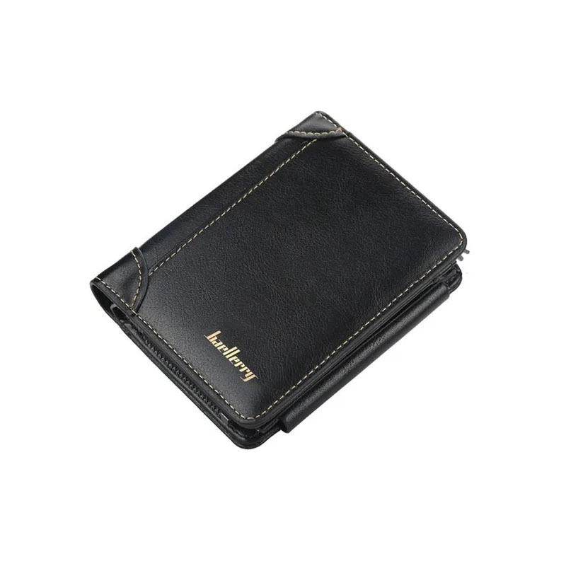 Men's Casual Pu Leather Wallet With Card Slots, Zipper Coin Purse, Money  Clip - Temu