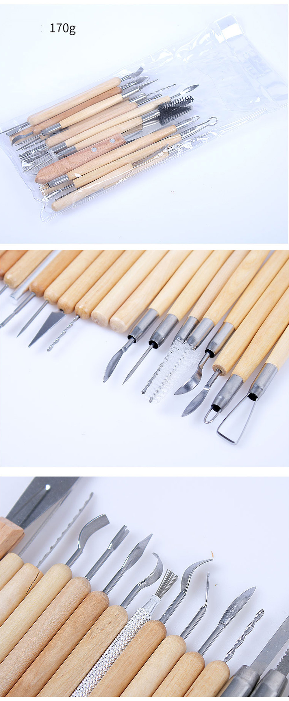22pcs Pottery Tool Set Sculpture Tool Pottery Model Sculptural Knife