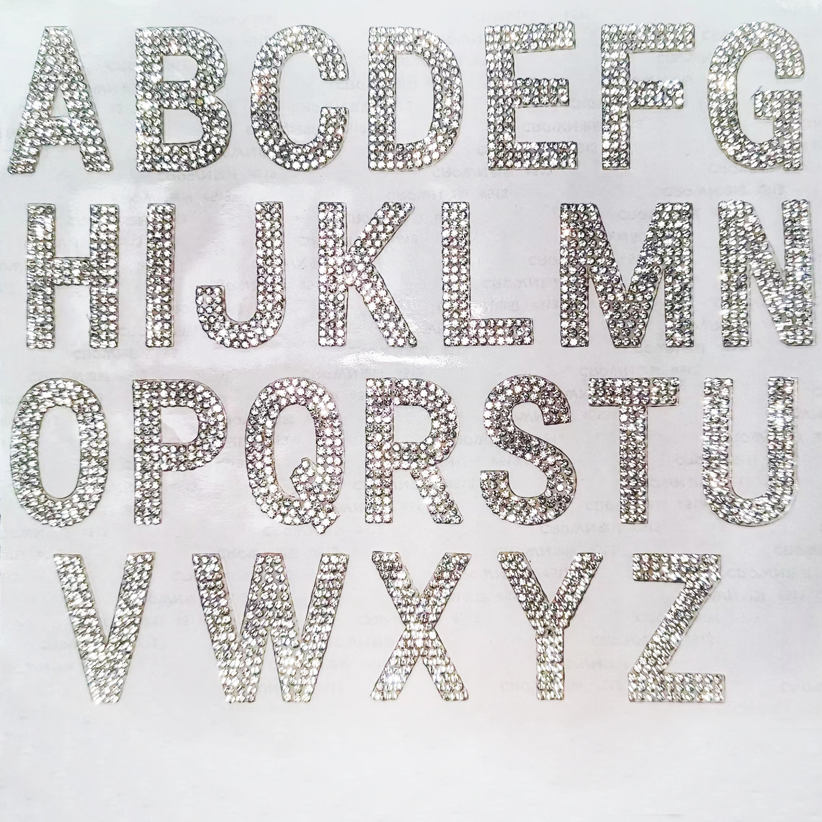 Self Adhesive Rhinestone Letter Glitter Alphabet Stickers Numbers Applique  Silver Crystal Letter Stickers for Clothing Jeans Caps Shoes 