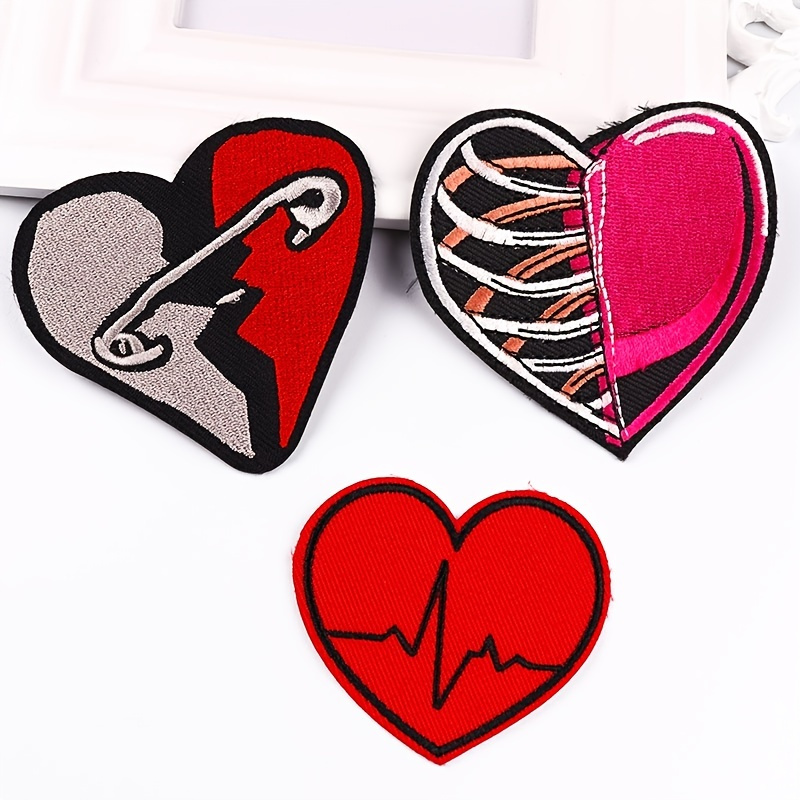 Embroidered Heart Iron Patches Clothing Accessories Perfect - Temu