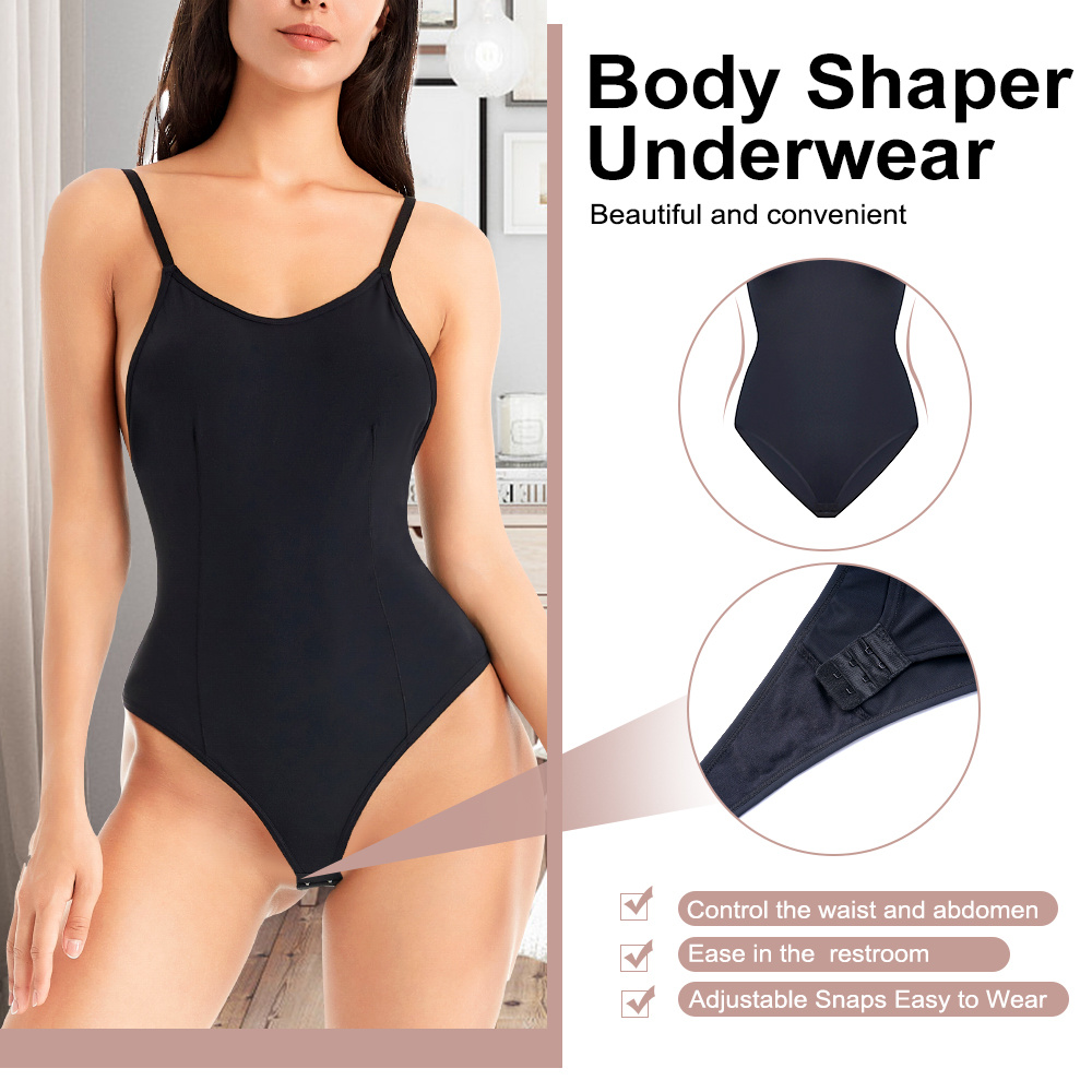 Fashion Womens Adjustable Spaghetti Ss Underwire Padded Backless Tummy  Control Full Body Shaper Bodysuit Shapewear @ Best Price Online