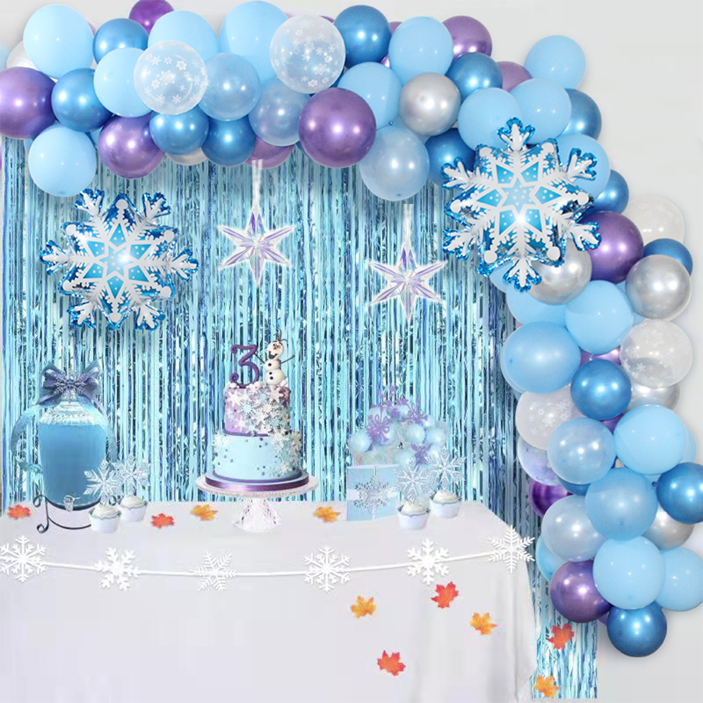 Blue Ice And Snow Theme Birthday Party Balloon Garland Arch Set ...