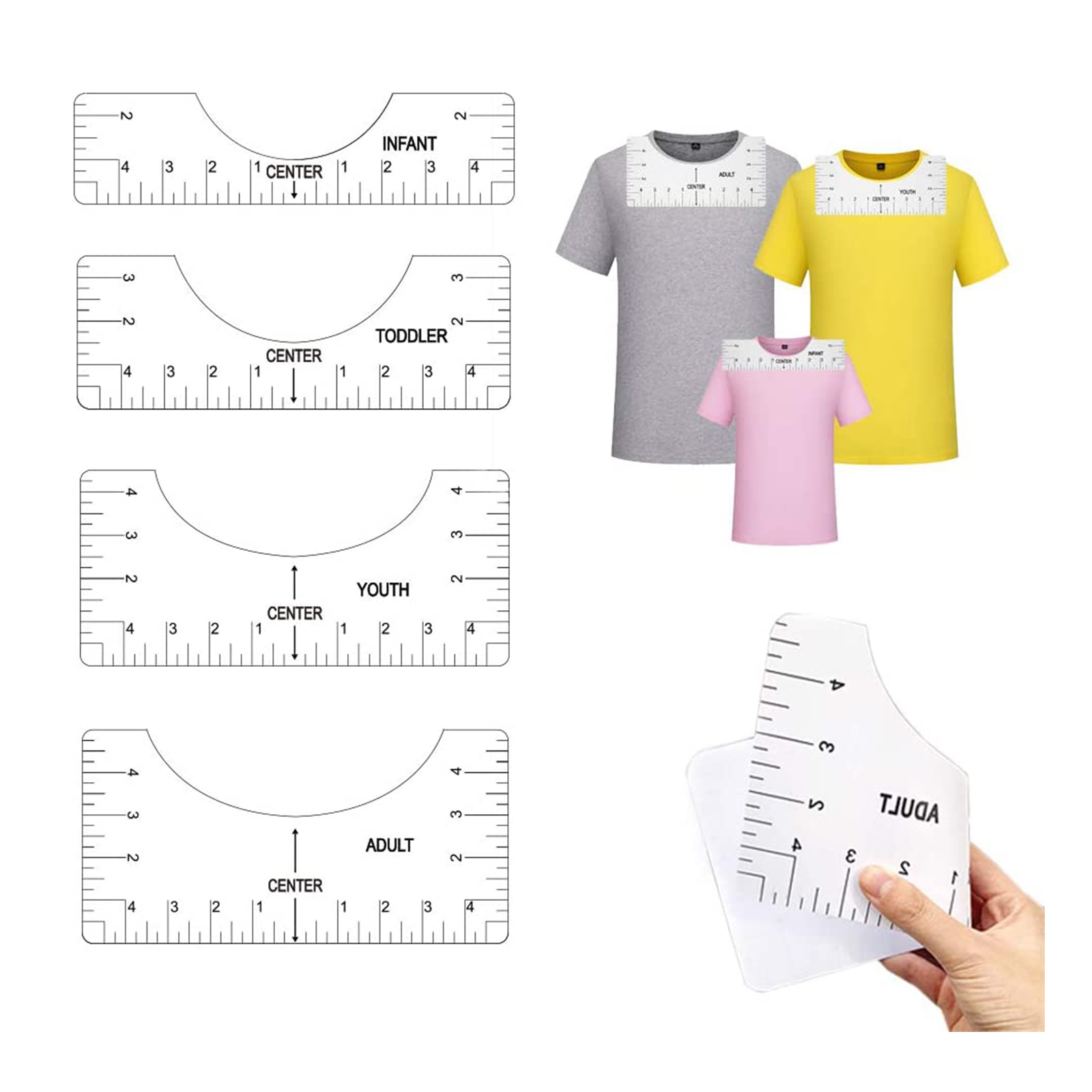 GetUSCart- Tshirt Ruler Guide for Vinyl Alignment, T Shirt Rulers