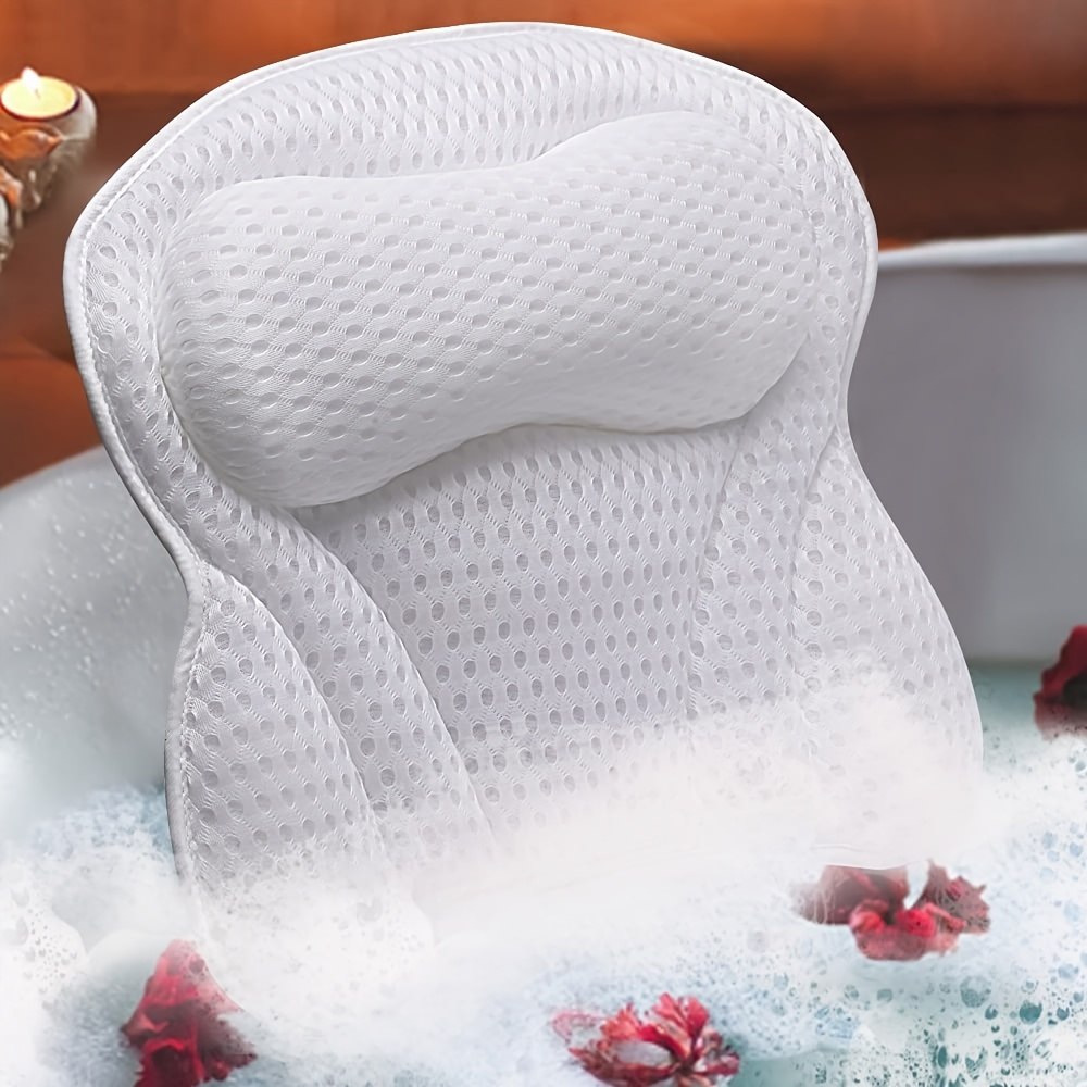 SPA Non-Slip Bath Pillow with Suction Cups Bath Tub Neck Back Support  Headrest Pillows Thickened Home Cushion Accersory jacuzzi - AliExpress