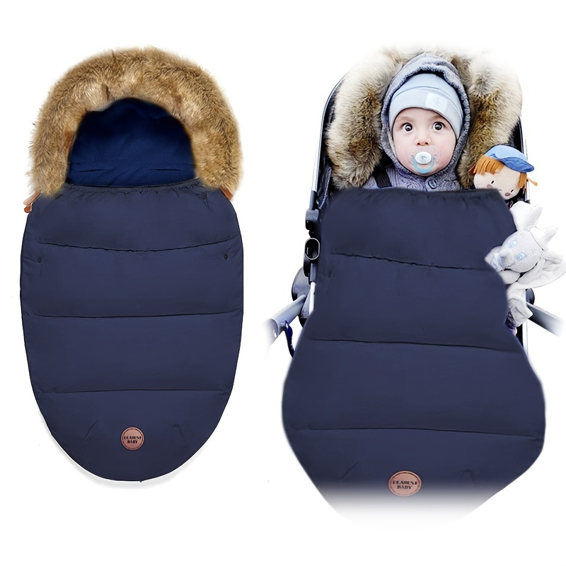 Baby Stroller Sleeping Bag Knitted Button And Fleece Warm Mini Ears Small  Tail Sleeping Bag - Temu