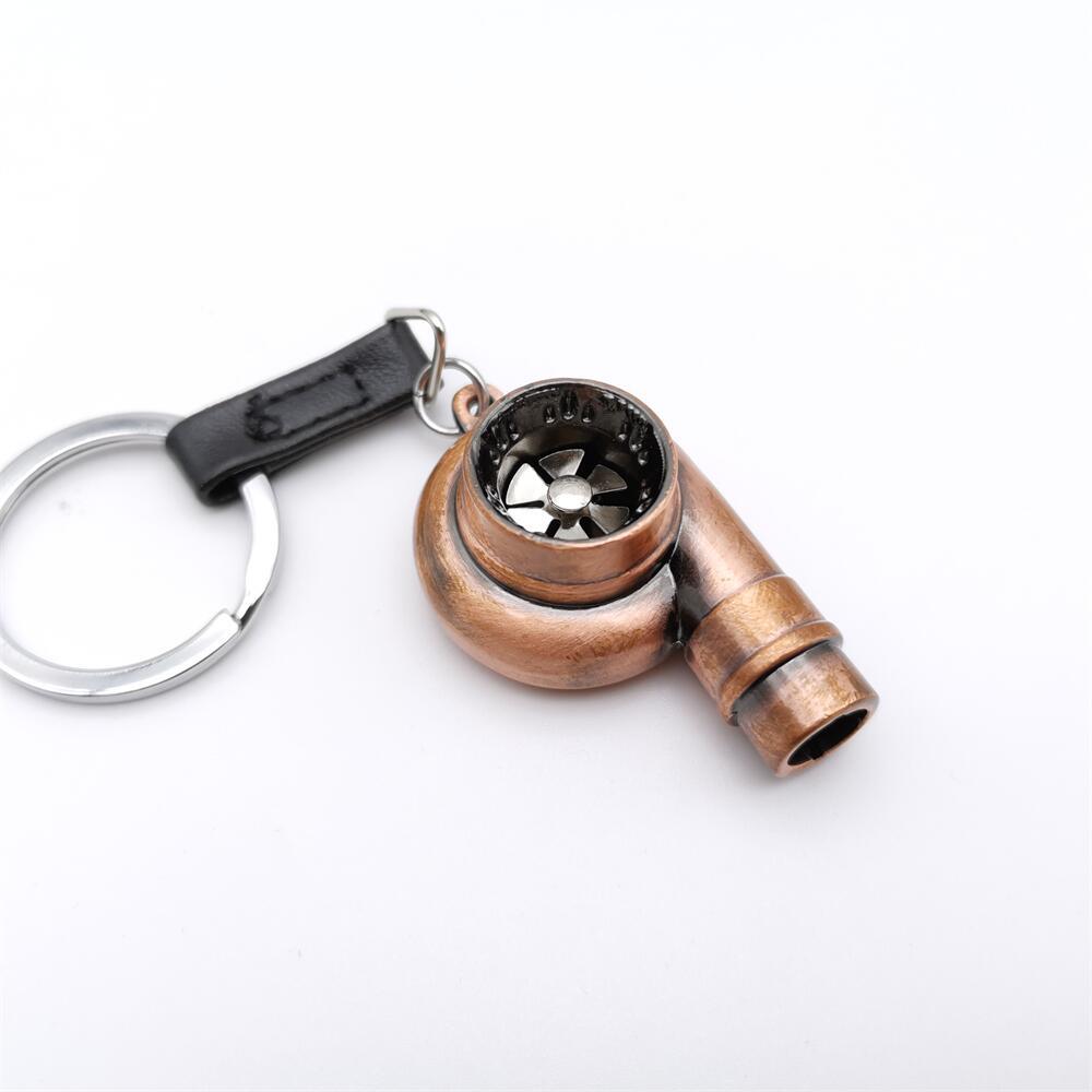 real whistle sound turbo keychain sleeve bearing spinning turbo key chian auto part turbine turbocharger key ring key holder accessoies details 4