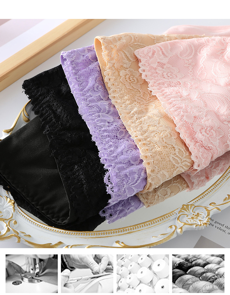 Dropship 4 Pack Plus Size Floral Print Contrast Lace Panties; Women's Plus  High Waist Breathable Elegant Panties 4pcs to Sell Online at a Lower Price