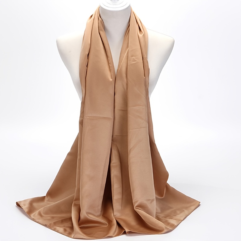 Silk Scarf Long Shawl Lightweight Soft Breathable - Temu